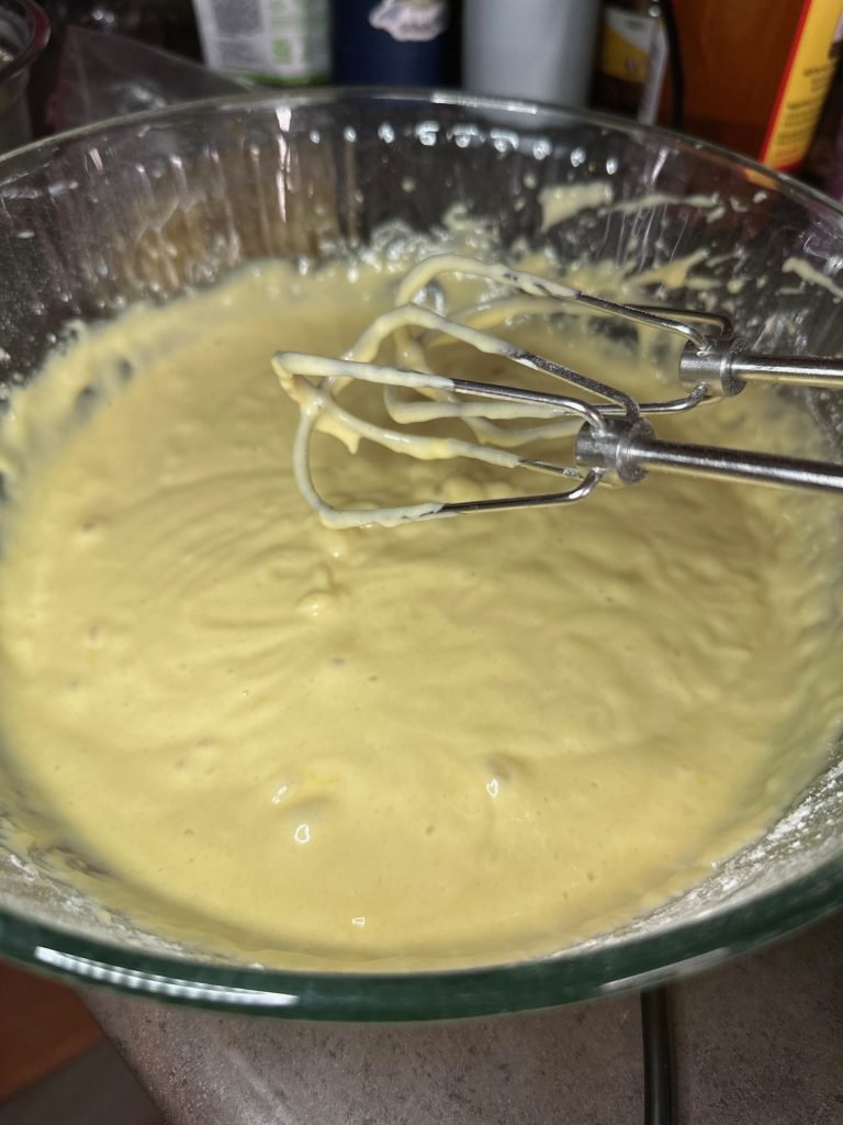 mixing the batter