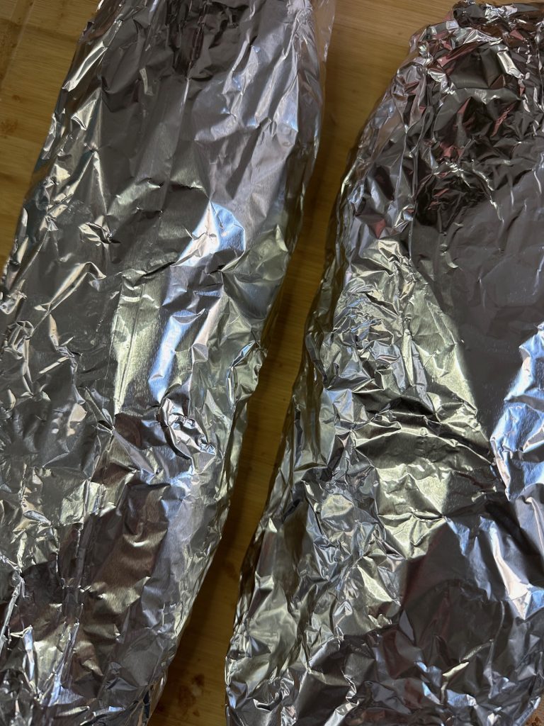 bread in aluminium foil