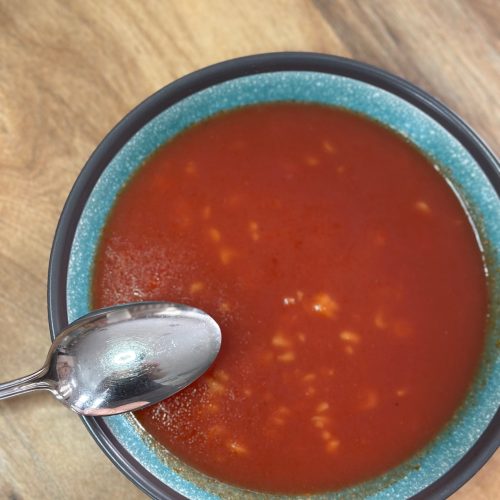 red soup in a bowl