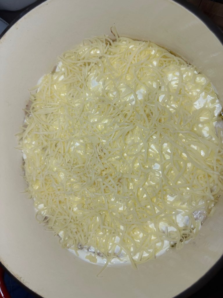 shredded cheesy chicken brest